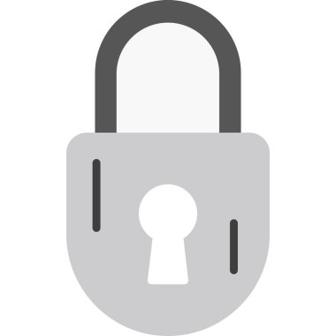 kilit düz simge vektör çizim