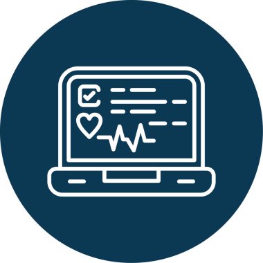 Kalp monitörü, tıbbi ikon vektör çizimi