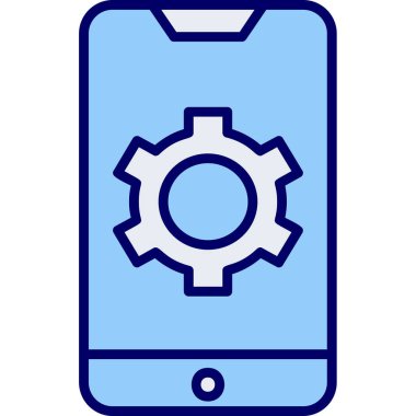 Mobil Ayarlar web simgesi, vektör illüstrasyonu 