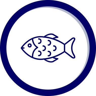 Balık. Web simgesi vektör illüstrasyonu 