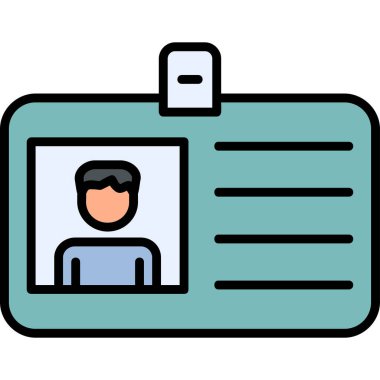 Kimlik kartı web simgesi, vektör illüstrasyonu