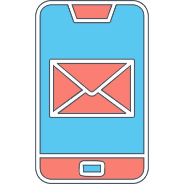 Telefon mesajı simge vektör çizim