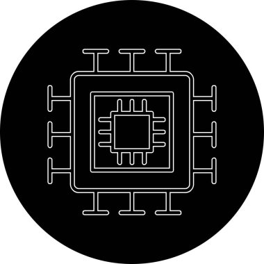 İşlemci. Web simgesi basit tasarım 