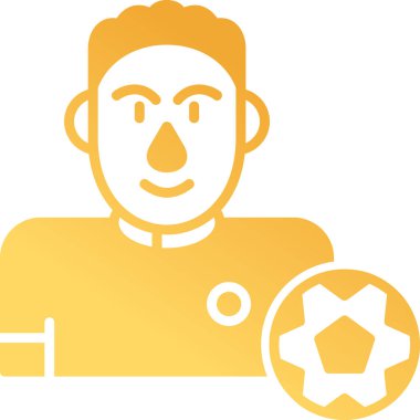 Futbolcu simgesi, vektör illüstrasyonu basit tasarım