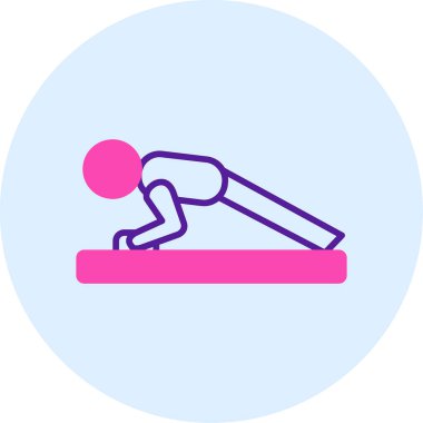 İnsanoğlu egzersiz yapıyor, spor simgesi, vektör 