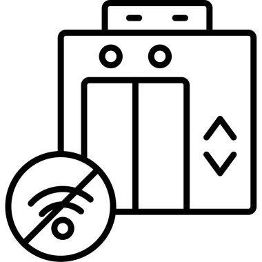 Sinyal Simgesi Yok Basit Simge, Vektör İllüstrasyonu