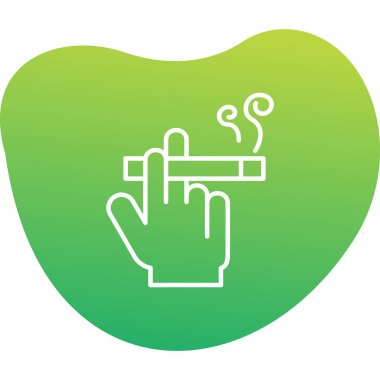 Sigara içme simgesi, vektör illüstrasyonu basit tasarım