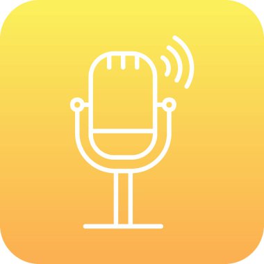 Canlı Podcast ikon vektör çizimi