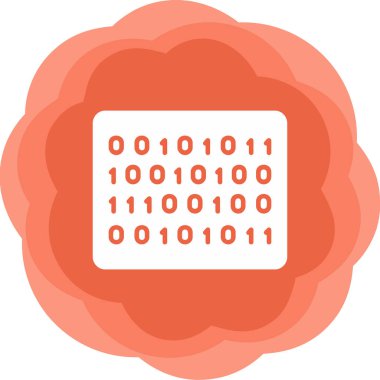 İkili Kod simgesi, vektör illüstrasyonu 