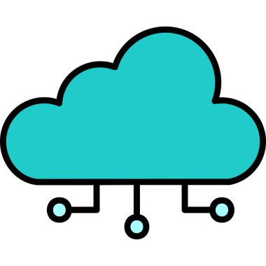 bulut hesaplama web simgesi vektör illüstrasyonu 