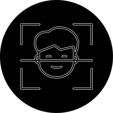 Yüz Tanıma simgesi, vektör illüstrasyonu basit tasarım