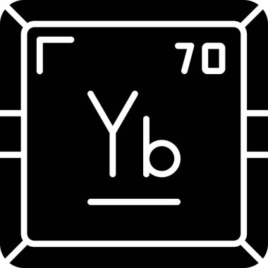 Ytterbium modern simgesinin vektör çizimi                      