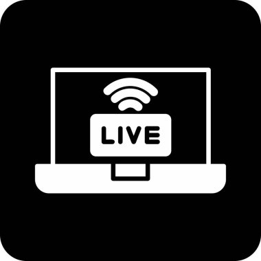 canlı yayın simgesi, vektör illüstrasyonu basit tasarım