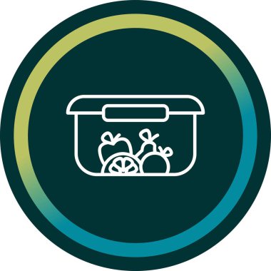 Gıda kabı simgesi, vektör illüstrasyonu basit tasarım