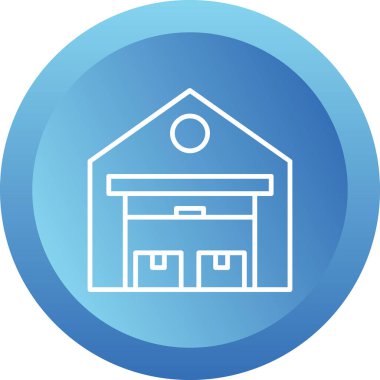 Depo binası. Web simgesi basit illüstrasyon