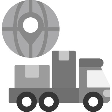 Kamyon ikonu, teslimat konsepti, vektör çizimi. dağılım            