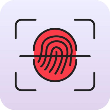 Parmak Tarayıcı Web simgesi, vektör illüstrasyonu