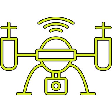 Drone simgesi vektör illüstrasyon tasarımı