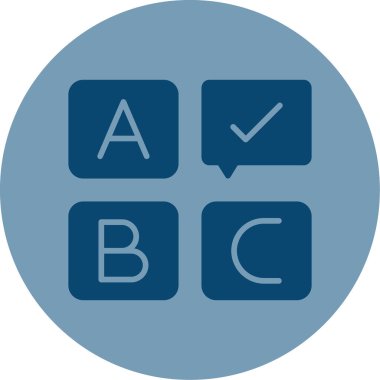 Quiz web simgesi, vektör illüstrasyonu