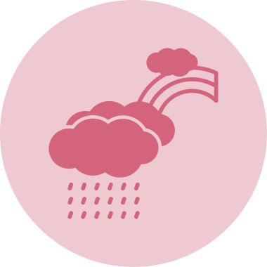 Bulutlu gökkuşağı. Web simgesi basit illüstrasyon