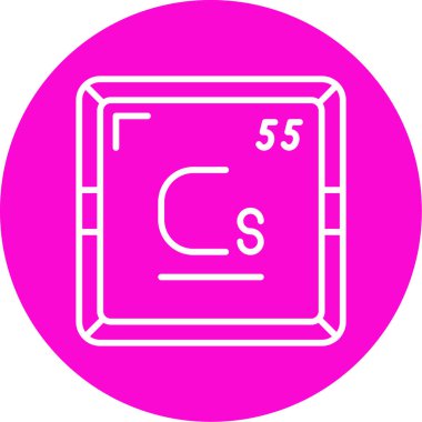 Sezyum modern simgesinin vektör illüstrasyonu                      