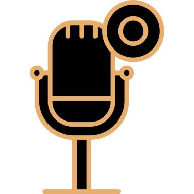 mikrofon simgesi, vektör illüstrasyonu basit tasarım