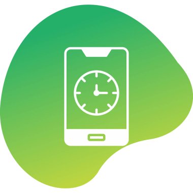 saat ve vektör illüstrasyonlu cep telefonu