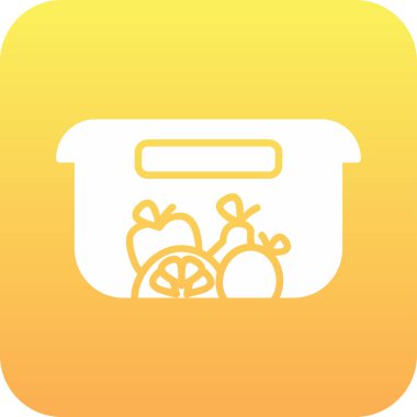 Gıda kabı simgesi, vektör illüstrasyonu basit tasarım