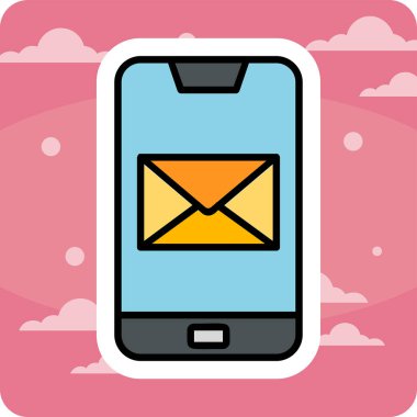 Telefon mesajı simge vektör çizim