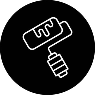  Boya silindiri. Web simgesi basit illüstrasyon