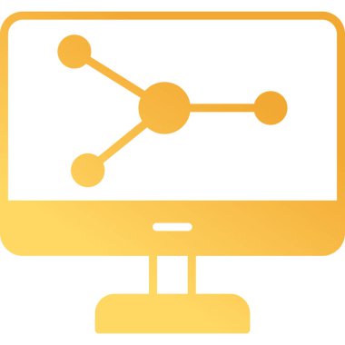 Bilgisayar Simülasyonu simgesi, vektör illüstrasyonu basit tasarım