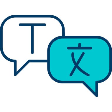 Çevirmen konuşma baloncukları. vektör illüstrasyonu