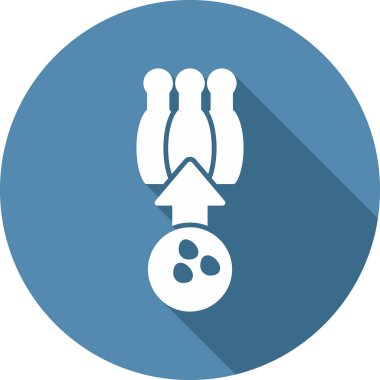 Bowling lobutları ve top ikonu, vektör illüstrasyonu