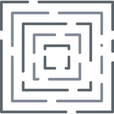 Labirent, labirent, ikon vektör illüstrasyonu