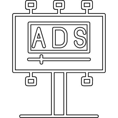 Reklam panosu simgesi, vektör illüstrasyonu basit tasarım