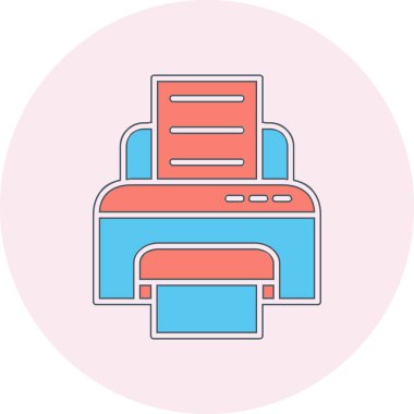 yazıcı web simgesi basit illüstrasyon 