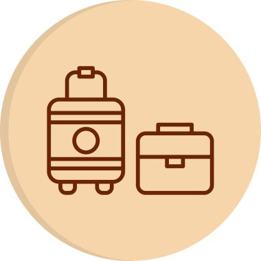 Bagaj web simgesi, vektör çizim 