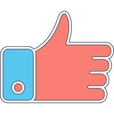 Baş parmak işareti. Basit resimleme