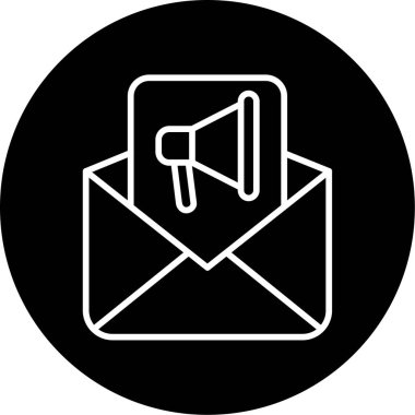 e-posta pazarlama simgesi, vektör illüstrasyonu basit tasarım