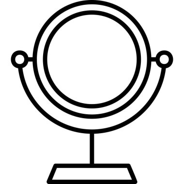 Makyaj aynası simgesi, vektör illüstrasyonu 