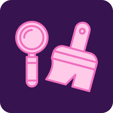 Arkeoloji araçları simgesi, vektör illüstrasyonu