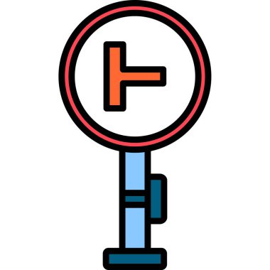 T Junction simgesi vektör illüstrasyonu      