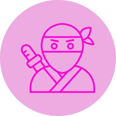Ninja simgesi vektör illüstrasyonu 