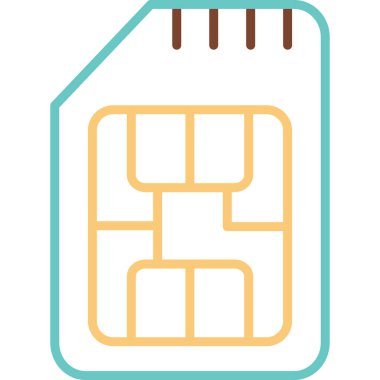 Sim Kart web simgesi, vektör illüstrasyonu