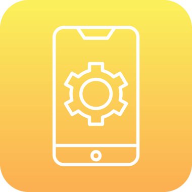 Mobil Ayarlar web simgesi, vektör illüstrasyonu 