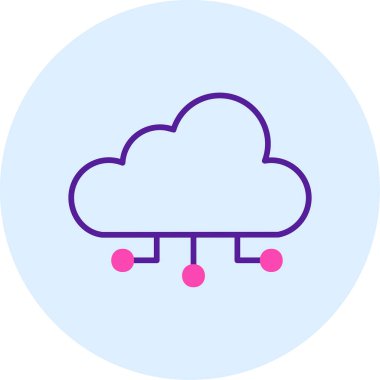 bulut hesaplama web simgesi vektör illüstrasyonu 