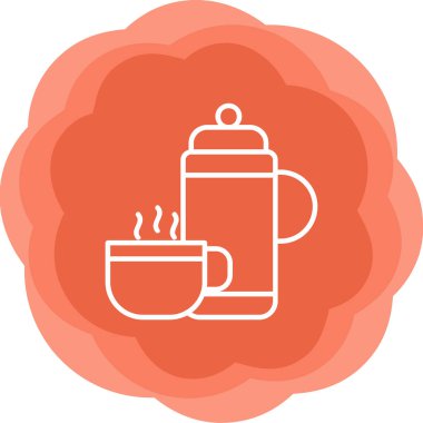 Kap ikonlu termos. Web basit illüstrasyonu