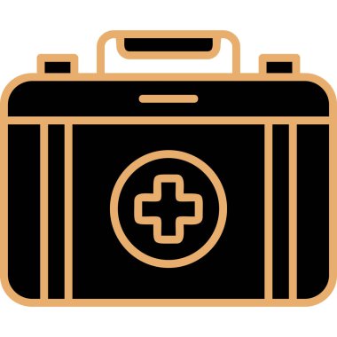 İlk Yardım Kiti tıbbi ikon vektör çizimi