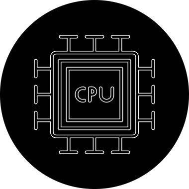 cpu icon, vector illustration simple design