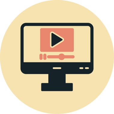 video oynatıcı simgesi, vektör illüstrasyonu basit tasarım